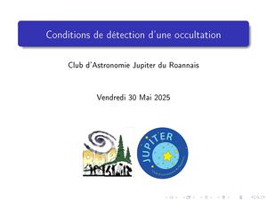 Conditions de détection d'une occultation
