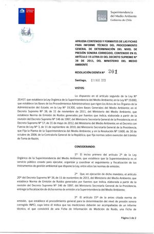 Formulario testeo o medición de ruidos en Chile