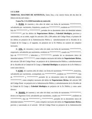 1 U 2 2020 Negociaciones Ilícitas Santa Ana