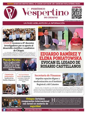 Periodico El Vespertino De Chiapas 26 Mayo