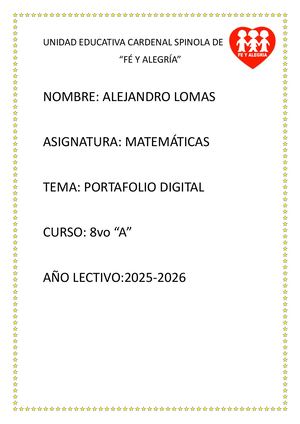Portafolio Digital De Matematicas
