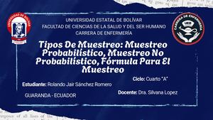 Tipos De Muestreo Muestreo Probabilístico, Muestreo No Probabilístico, Fórmula Para El Muestreo