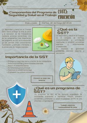 Componentes del Programa de Seguridad y Salud en el Trabajo (SST): EDUCACIÓN