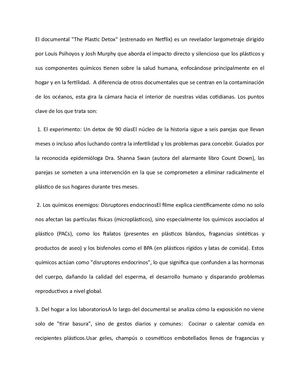 El Documental THE PLASTIC DETOX
