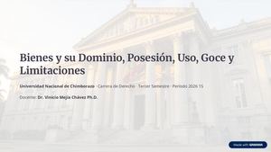 Bienes Y Su Dominio Posesion Uso Goce Y Limitaciones