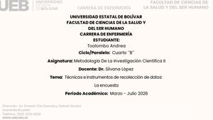 Técnicas E Instrumentos De Recolección De Datos La Encuesta
