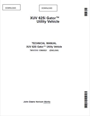 John Deere GATOR UTILITY XUV 625i Technical Manual TM107019