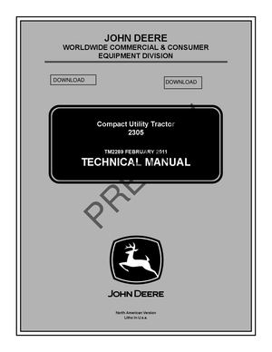 John Deere 2305 Utility Tractor Technical Manual TM2289