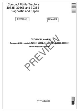 John Deere 3032E 3036E 3038E Technical Manual TM100619