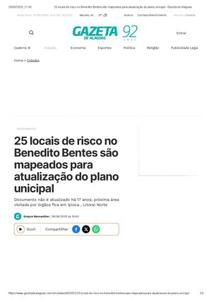 25 Locais De Risco No Benedito Bentes São Mapeados Para Atualização Do Plano Unicipal Gazeta De Alagoas