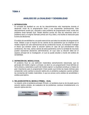 Tema 4 Analisis De Dualidad