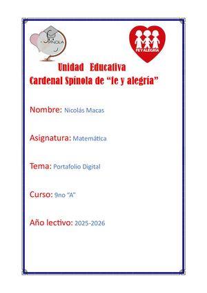 Macas Proyecto Interdisciplinario 9a