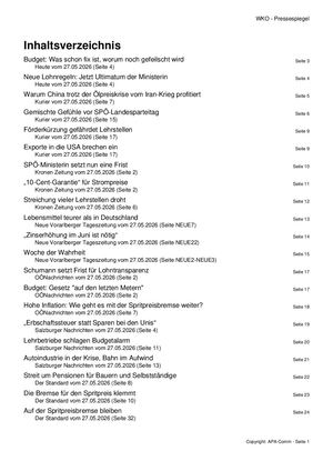Pressespiegel 20260527
