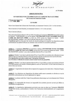 Arrêté n°179-2026