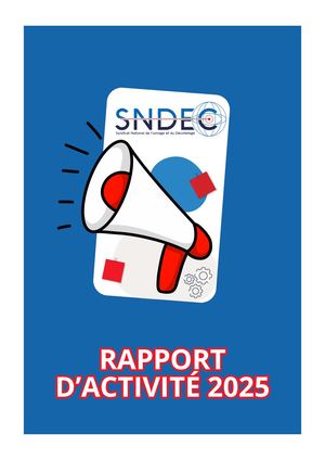 SNDEC Rapport d'activité 2025
