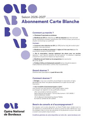 Formulaire carte blanche