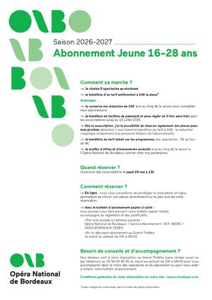Formulaire abonnement Jeune