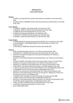 Bibliographie Administratif campagne 2026
