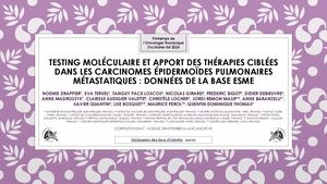 RR Thorax 26 : Testing Moléculaire Et Apport Des Thérapies Ciblées - Noémie DRAPPIER