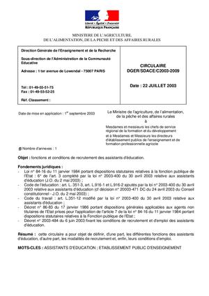 Statut Ae 2003