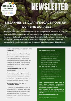 NEWSLETTER Méjannes-le-Clap S'engage A Destination De Tous
