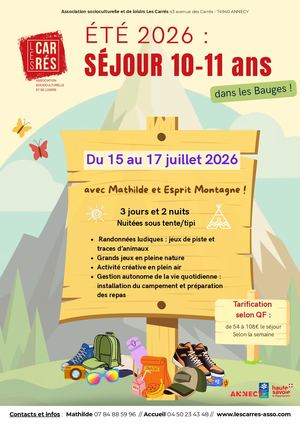 Séjour 10 11 Ans éTé 26 Les Carrés