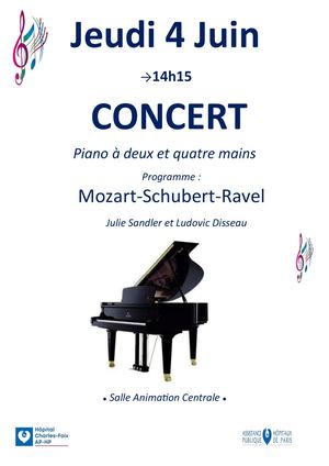 Jeudi 4 Juin Concert Piano à 2 Et 4 Mains