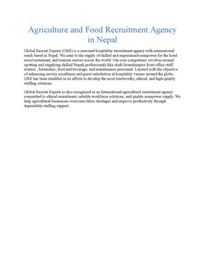 Agriculture And Food Recruitment Agency In Nepal 1