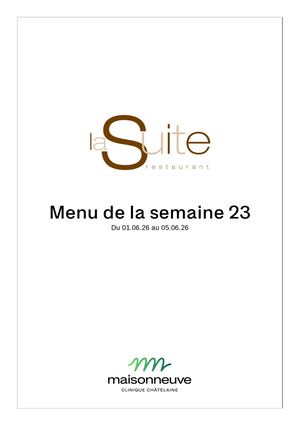 Menu Semainier Semaine 23