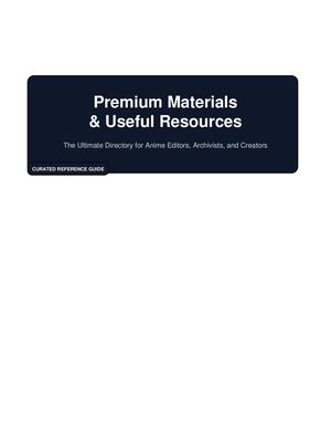 Premium Materials And Useful Resources