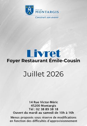 Livret Menu Juillet