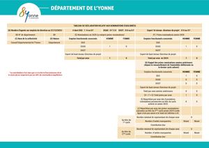 TABLEAU DE DÉCLARATION RELATIF AUX NOMINATIONS ÉQUILIBRÉES