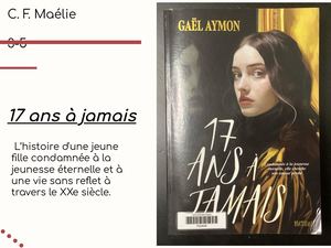 Maélie présente « 17 Ans à jamais » de Gaël Aymon