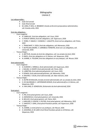 Bibliographie L2 Campagne 2026