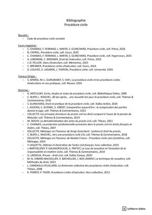 Bibliographie Procedure Civile Campagne 2026