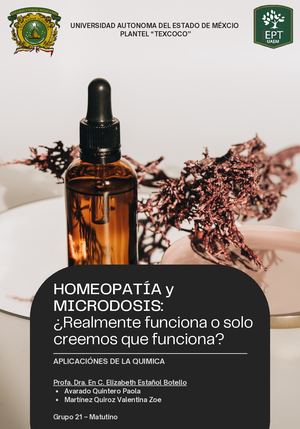 Homeopatía Y Microdosis