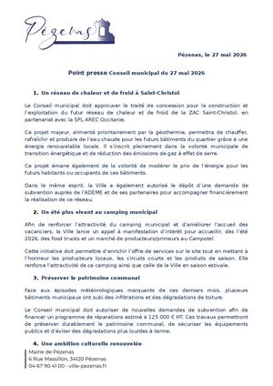 POINT PRESSE 27 MAI 2026