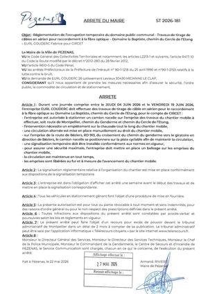 Arrêtés 27 05 26