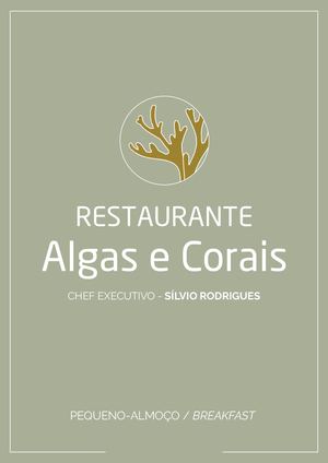 Menu Peq Almoço - Algas e Corals