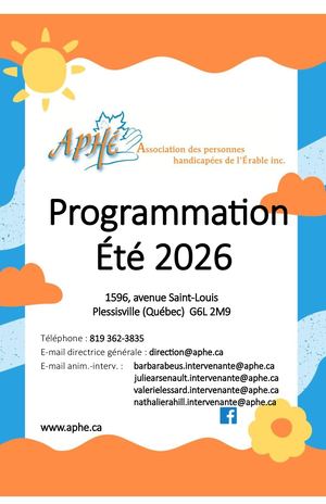 Programmation ÉTé 2026 Aphé