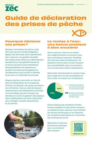 Guide de déclaration des prises de pêche en zec