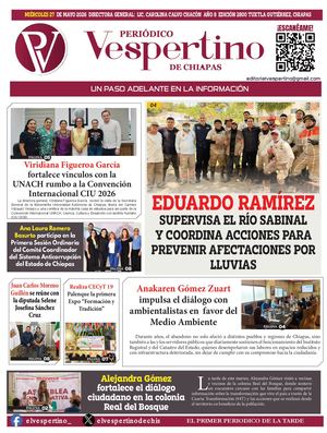 Periodico El Vespertino De Chiapas 27 Mayo