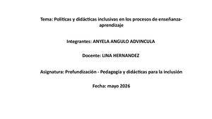 Políticas Y Didácticas Inclusivas En Los Procesos De Enseñanza Aprendizaje