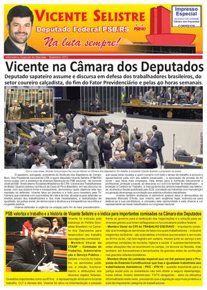 Jornal Vicente Selistre Deputado Federal 2012