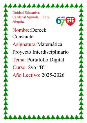 Proyecto Iterdicipliario Matematicas Dereck Costate 8vo Archivo Pfd