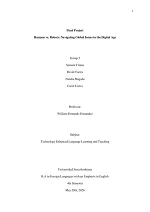 Global Issues Related To Human Machine Interaction Logbook