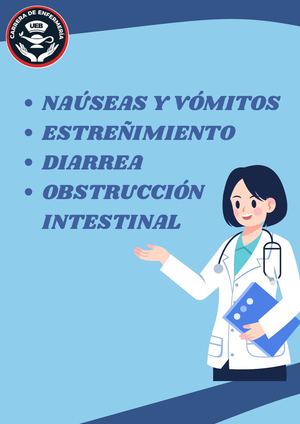 TEMA: Naúseas y Vómitos, Estreñimiento, Diarrea, Obstrucción intestinal