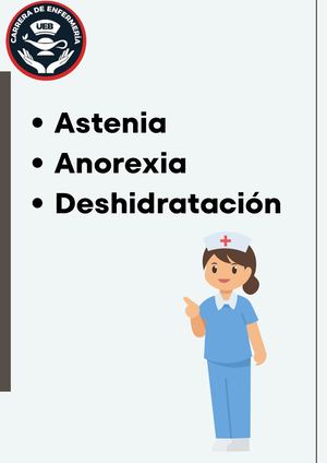 Tema: Astenia , Anorexia, Deshidratación