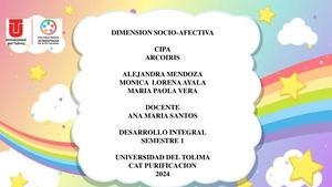 Dimension Socio Afectiva Diapositivas Desarrollo Integral