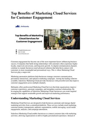 Top Benefits Of Marketing Cloud Services For Customer Engagement